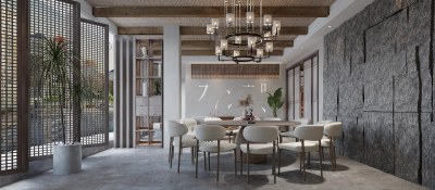 侘寂餐厅包间3D模型下载